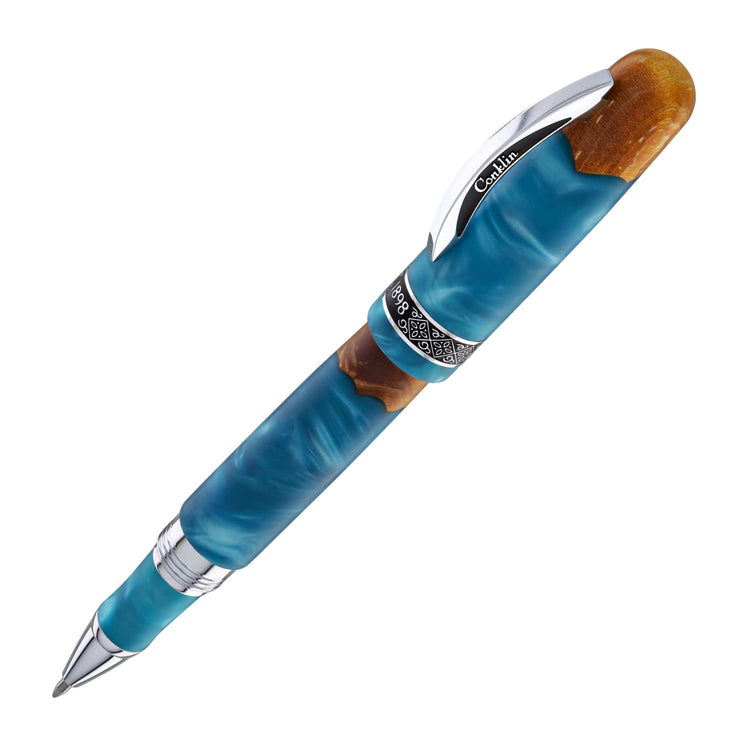 Conklin 1898 Spectra Fusion Rollerball Pen in Blue with Chrome Trim - Limited Edition Rollerball Pen