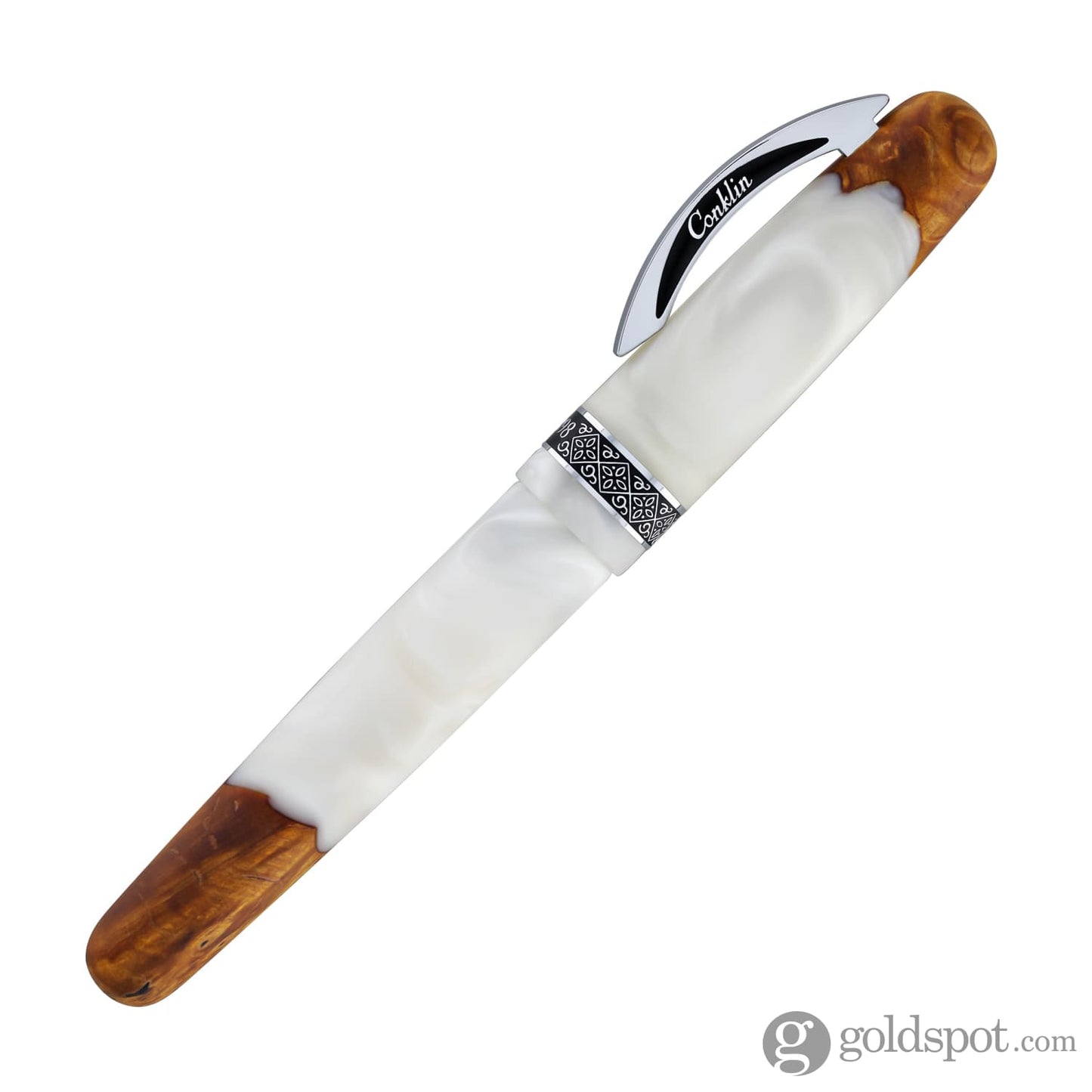 Conklin 1898 Spectra Fusion Rollerball Pen in White with Chrome Trim - Limited Edition Rollerball Pen