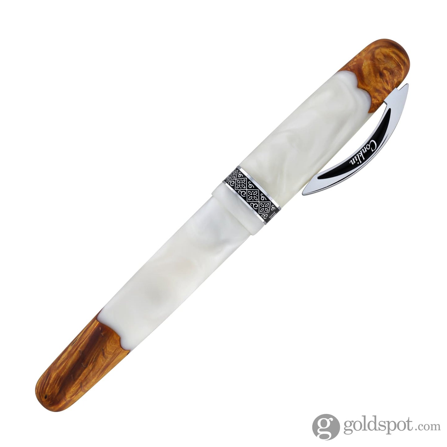 Conklin 1898 Spectra Fusion Rollerball Pen in White with Chrome Trim - Limited Edition Rollerball Pen