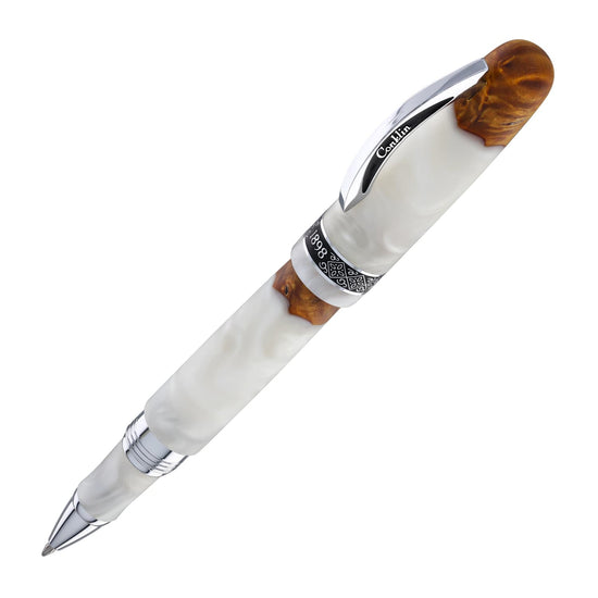 Conklin 1898 Spectra Fusion Rollerball Pen in White with Chrome Trim ...
