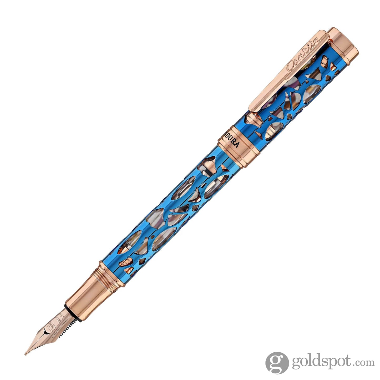 Conklin Endura Deco Crest Fountain Pen in Demo Blue with Rosegold Trim Fountain Pen