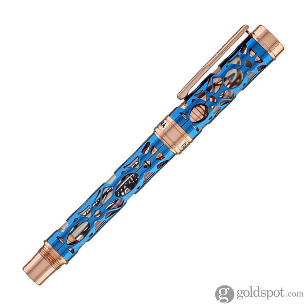 Conklin Endura Deco Crest Rollerball Pen in Demo Blue with Rosegold Trim Fountain Pen