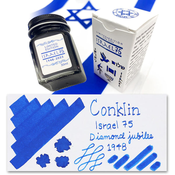Conklin Israel 75 Diamond Jubilee Bottled Ink in 1948 - Limited Edition 30mL Bottled Ink