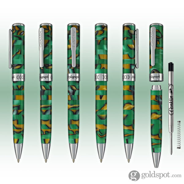 Conklin Stylograph Mosaic Ballpoint Pen in Green/Brown Ballpoint Pen