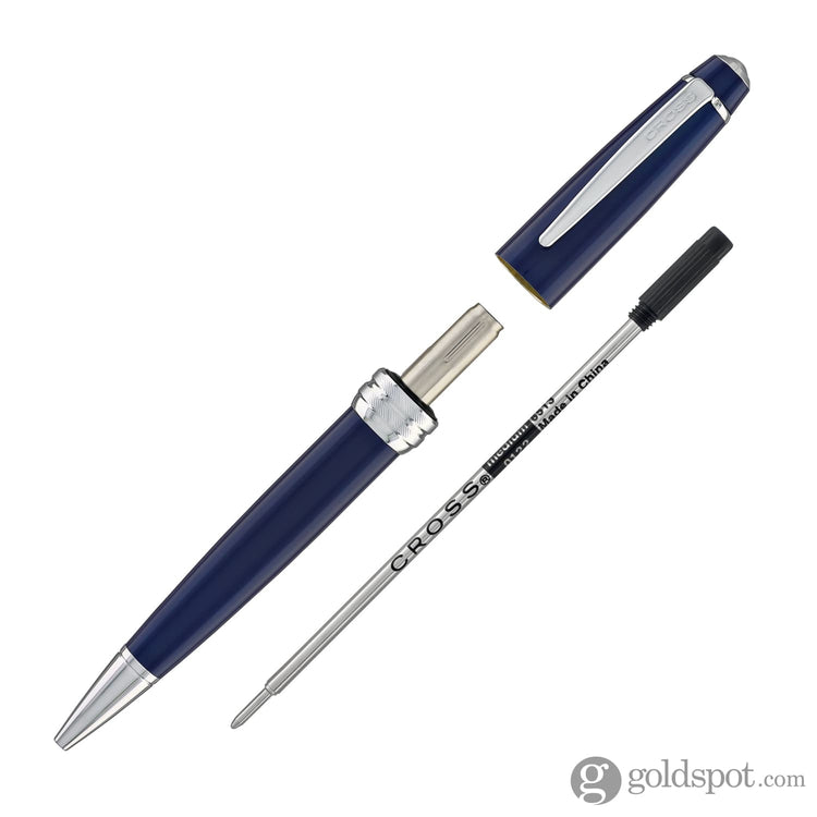 Cross Bailey Ballpoint Pen in Blue Lacquer - Chrome Trim Ballpoint Pens