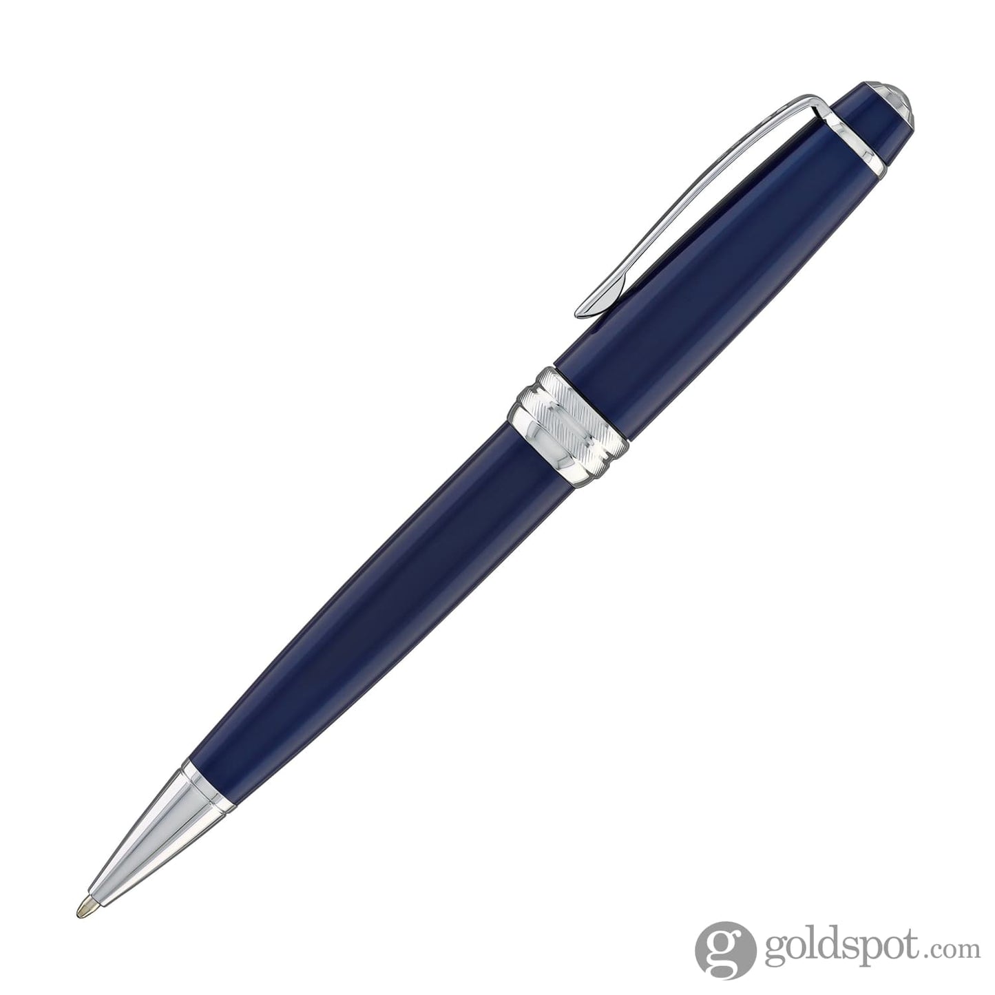Cross Bailey Ballpoint Pen in Blue Lacquer - Chrome Trim Ballpoint Pens