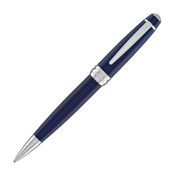Cross Bailey Ballpoint Pen in Blue Lacquer - Chrome Trim Ballpoint Pens