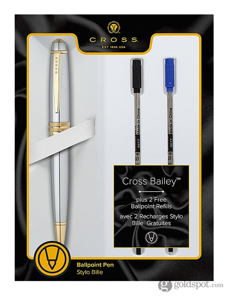 Cross Bailey Ballpoint Pen in Medalist Chrome Ballpoint Pens