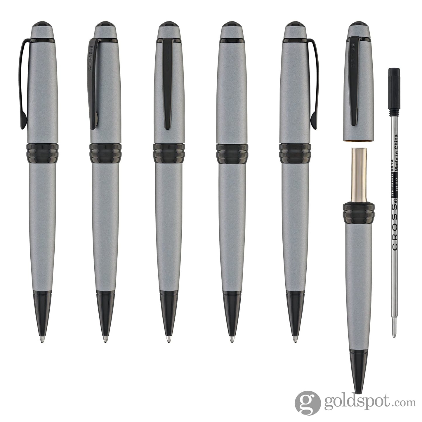 Cross Bailey Ballpoint Pen Matte Gray Lacquer PVD Ballpoint Pens