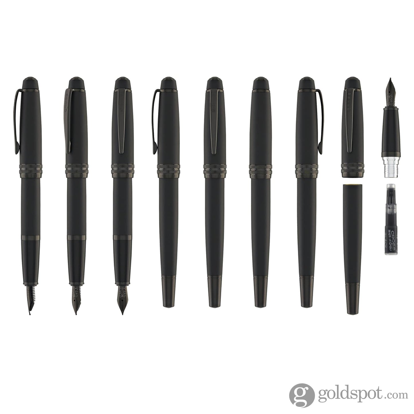 Cross Bailey Fountain Pen in Matte Black Lacquer PVD Fountain Pen