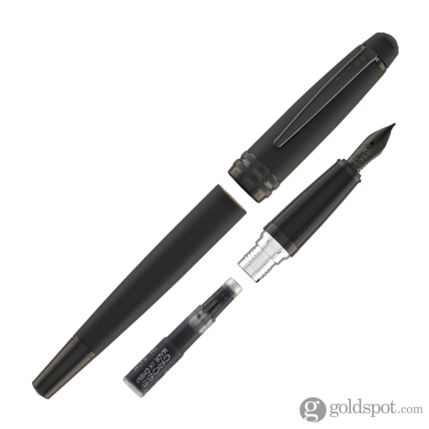 Cross Bailey Fountain Pen in Matte Black Lacquer PVD Fountain Pen