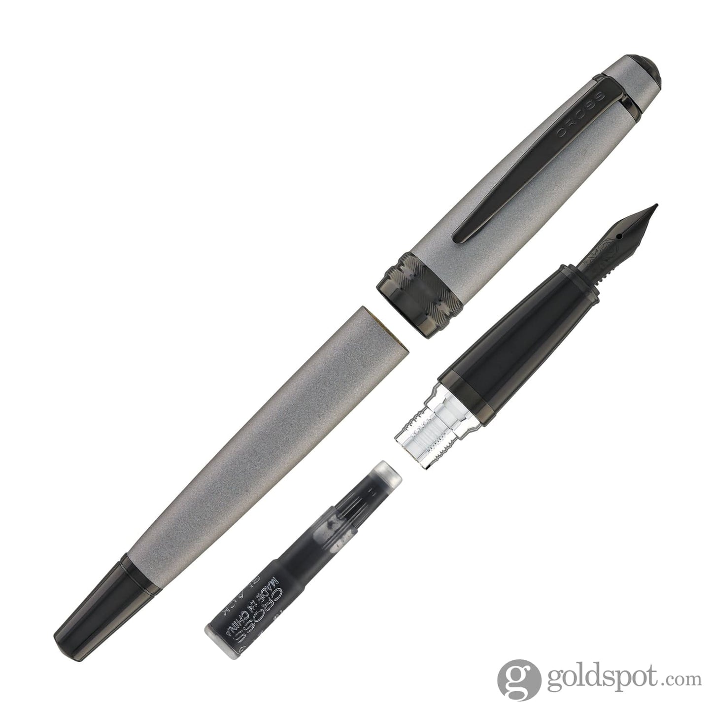 Cross Bailey Fountain Pen in Matte Gray Lacquer PVD Fountain Pen