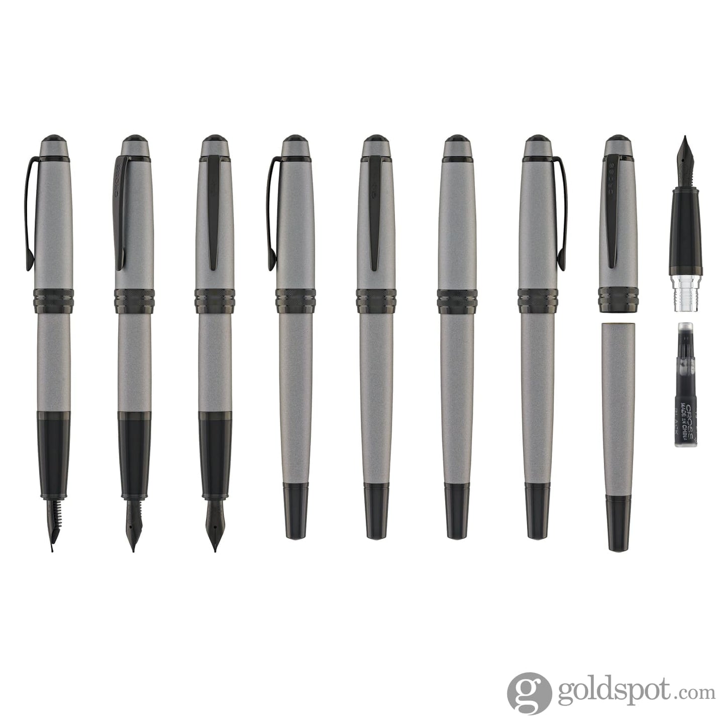 Cross Bailey Fountain Pen in Matte Gray Lacquer PVD Fountain Pen