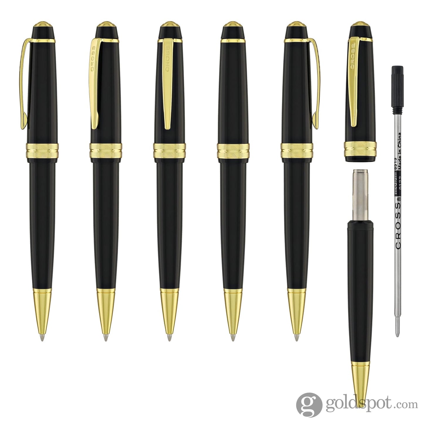 Cross Bailey Light Ballpoint Pen in Glossy Black Resin with Gold Trim Ballpoint Pens