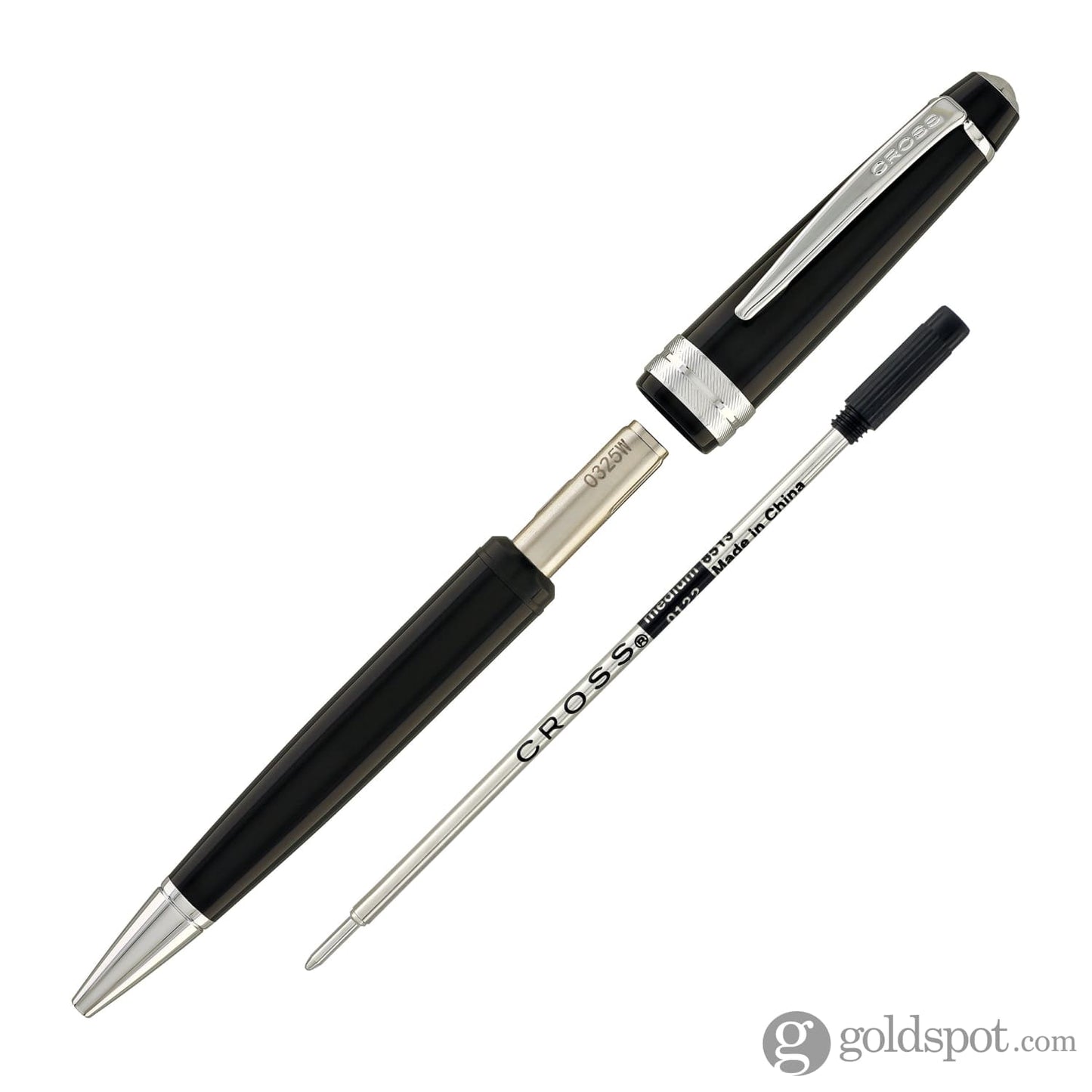 Cross Bailey Light Ballpoint Pen in Glossy Black Resin with Polished Chrome Trim Ballpoint Pens