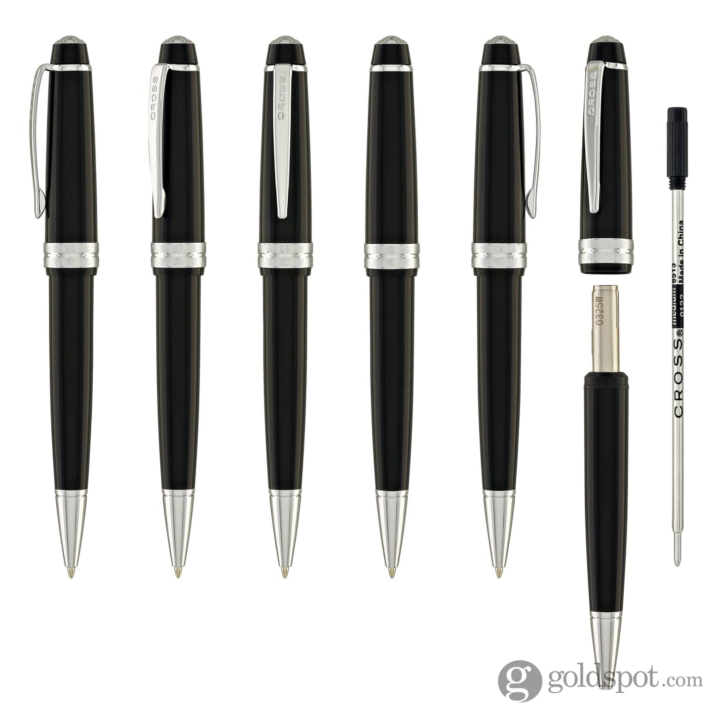 Cross Bailey Light Ballpoint Pen in Glossy Black Resin with Polished Chrome Trim Ballpoint Pens