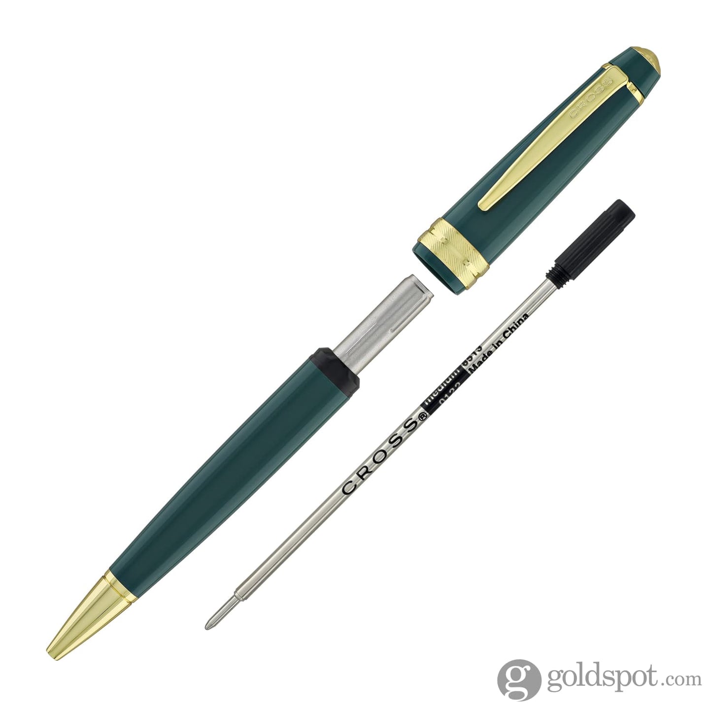 Cross Bailey Light Ballpoint Pen in Glossy Green Resin with Gold Trim Ballpoint Pens