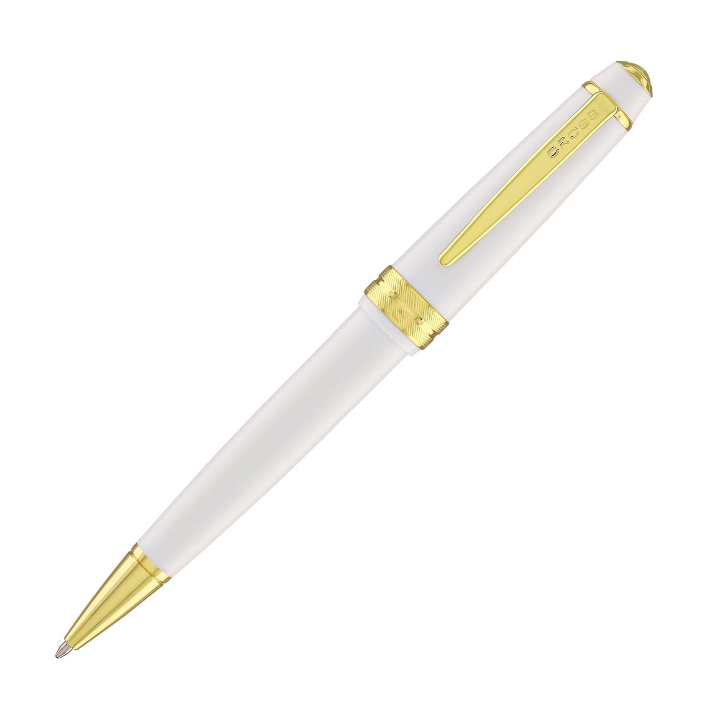 Cross Bailey Light Ballpoint Pen in Glossy White Resin with Gold Trim Ballpoint Pens