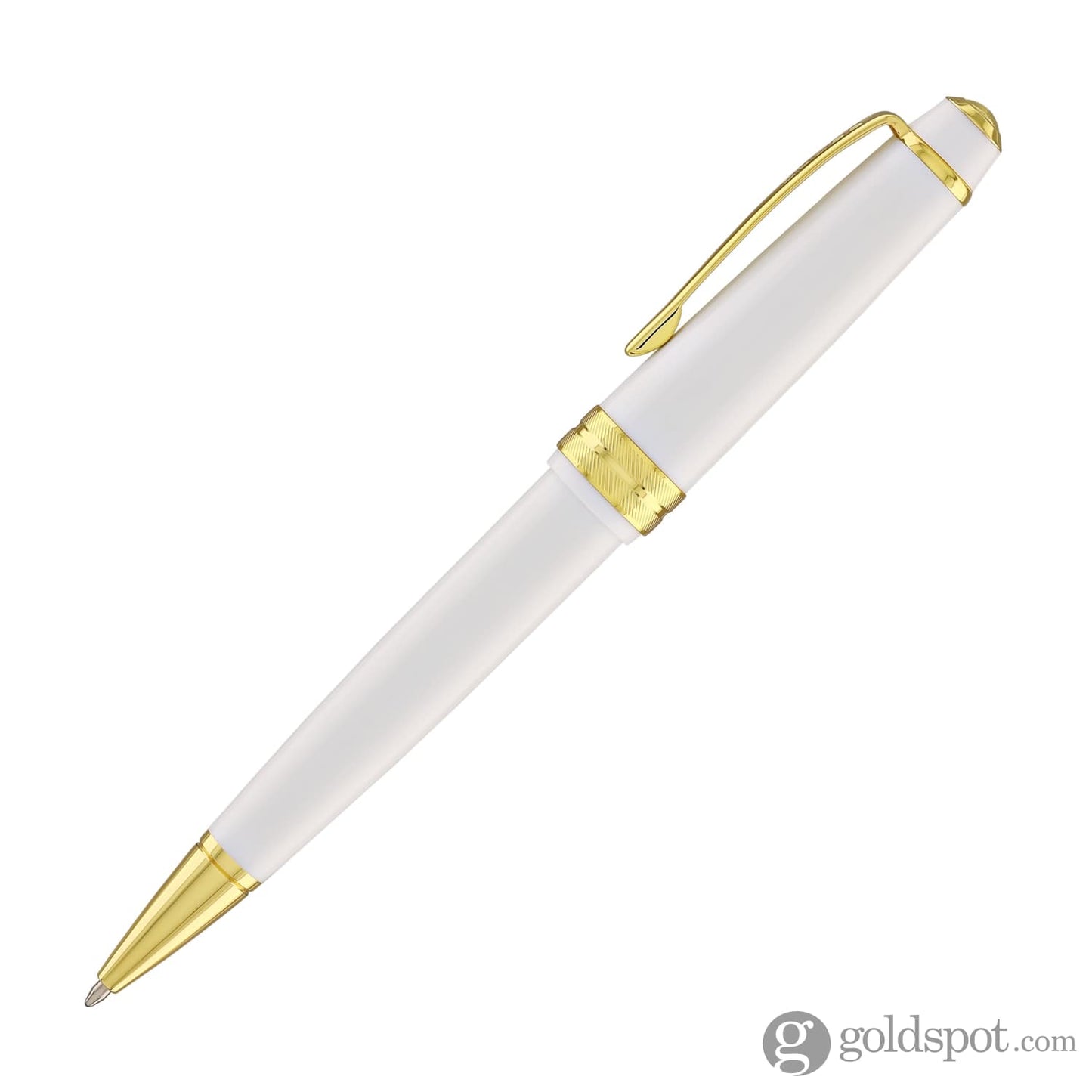 Cross Bailey Light Ballpoint Pen in Glossy White Resin with Gold Trim Ballpoint Pens