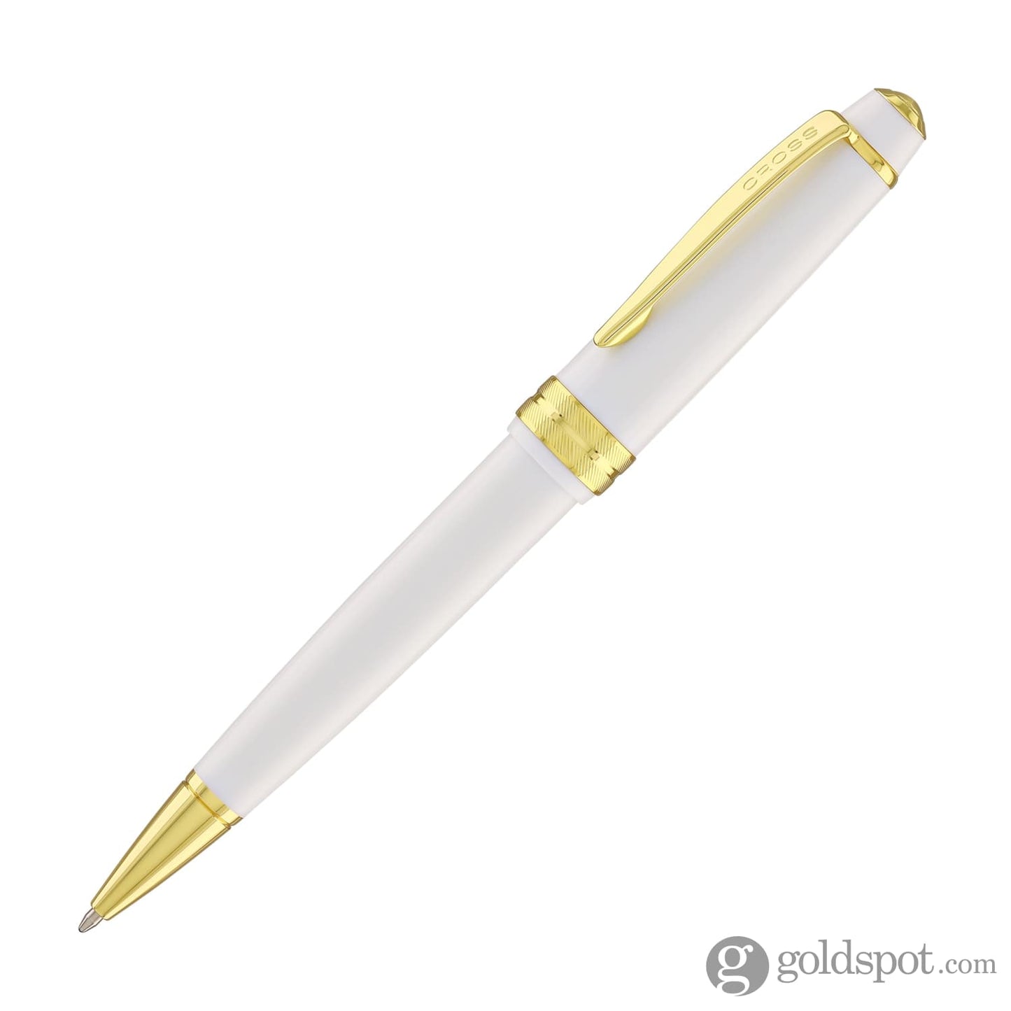 Cross Bailey Light Ballpoint Pen in Glossy White Resin with Gold Trim Ballpoint Pens