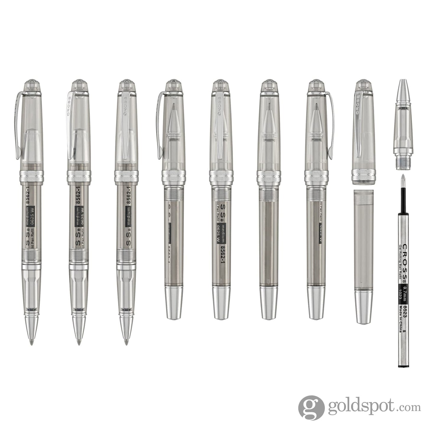 Cross Bailey Light Ballpoint Pen in Translucent Clear Resin with Chrome Trim Ballpoint Pens