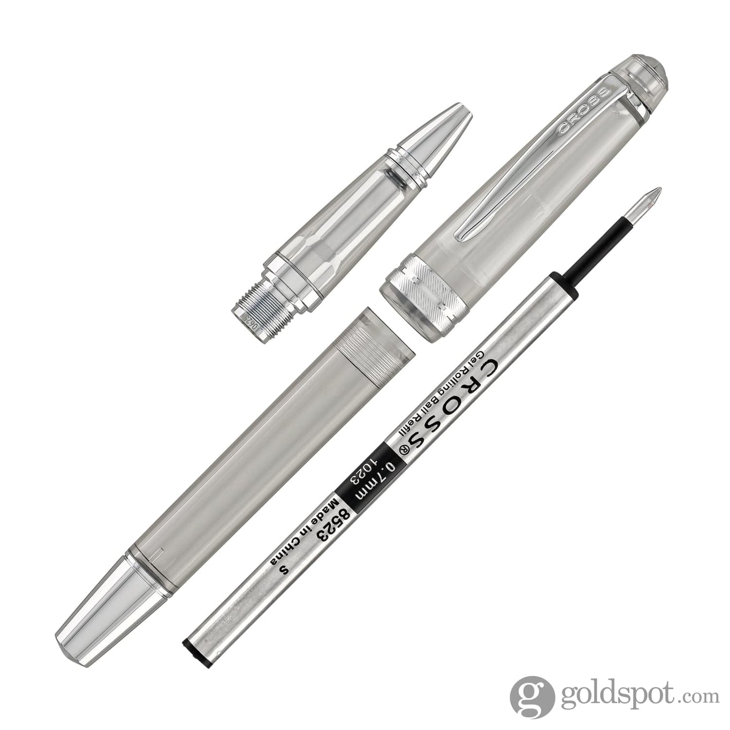 Cross Bailey Light Ballpoint Pen in Translucent Clear Resin with Chrome Trim Ballpoint Pens
