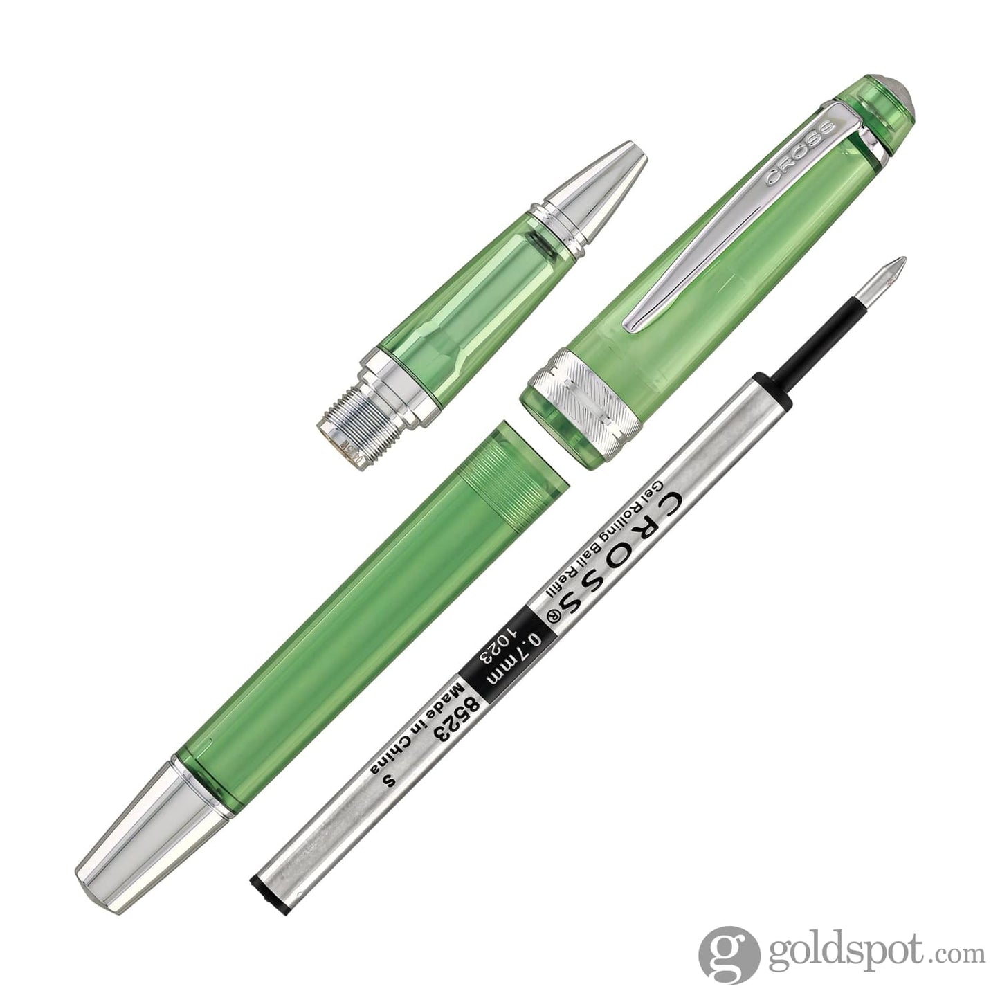 Cross Bailey Light Ballpoint Pen in Translucent Green Resin with Chrome Trim Ballpoint Pens