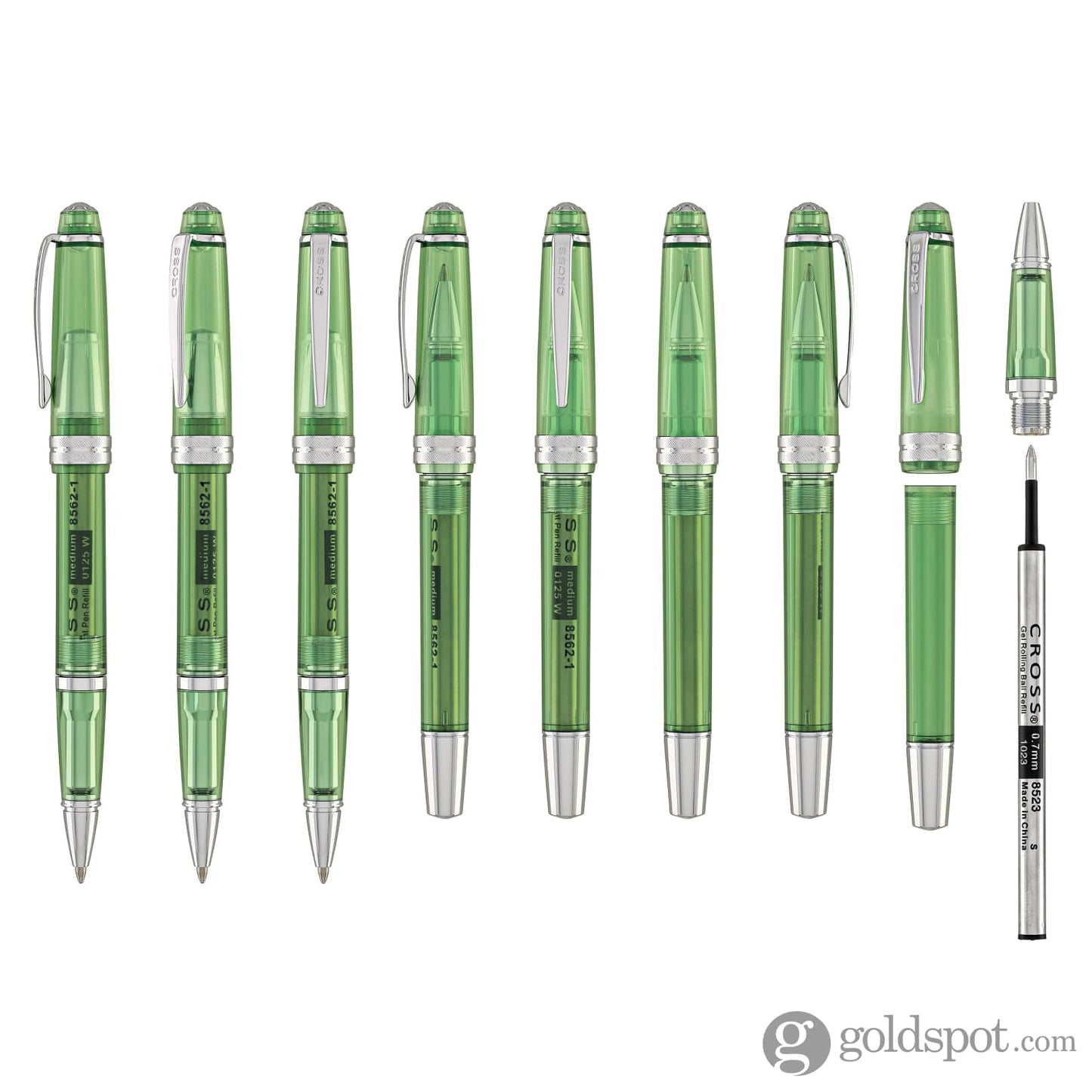 Cross Bailey Light Ballpoint Pen in Translucent Green Resin with Chrome Trim Ballpoint Pens