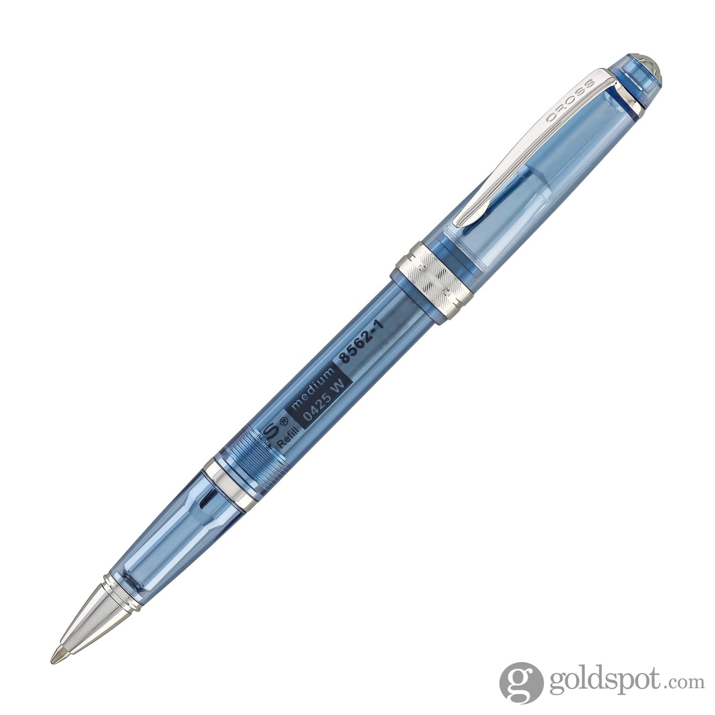 Cross Bailey Light Ballpoint Pen in Translucent Navy Blue Resin with Chrome Trim Ballpoint Pens
