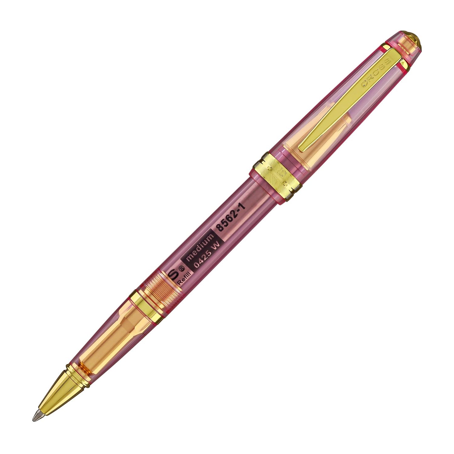 Cross Bailey Light Ballpoint Pen in Translucent Pink Resin with Gold Trim Ballpoint Pens