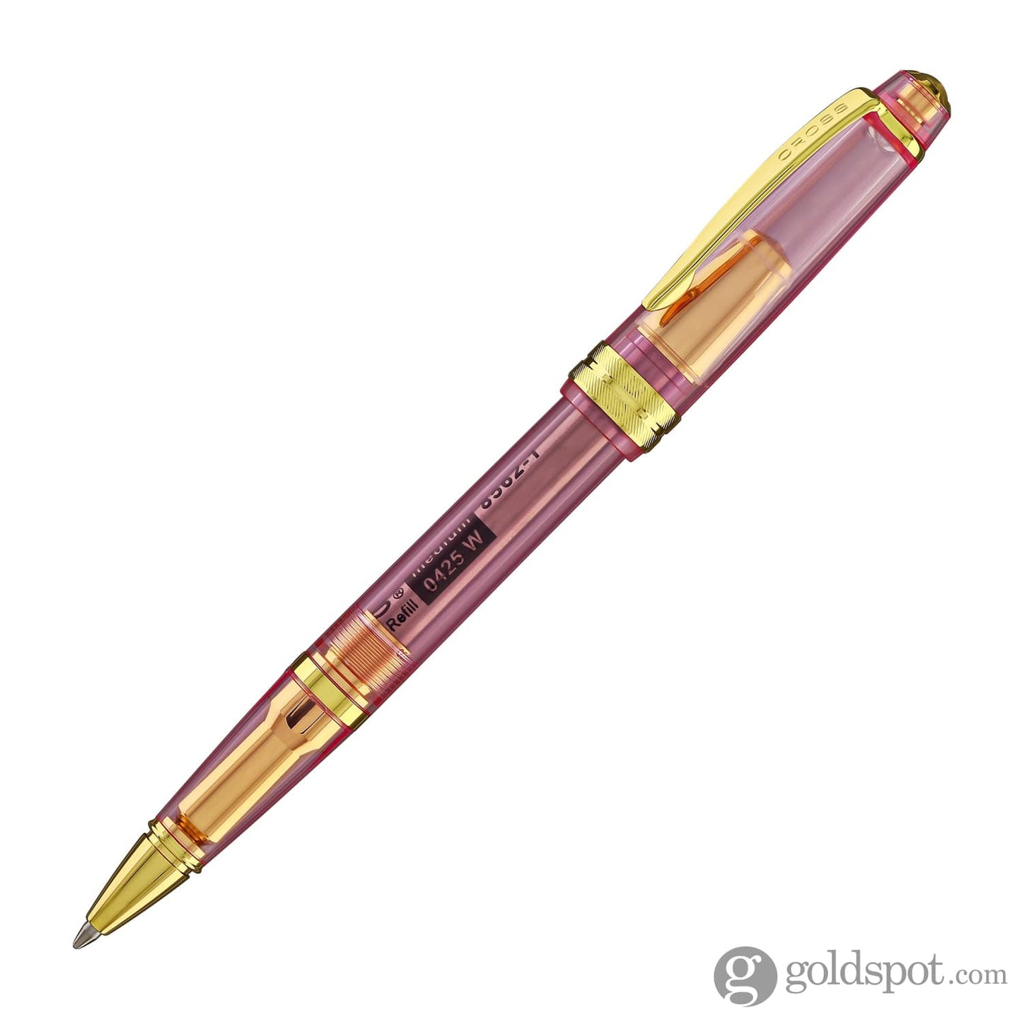 Cross Bailey Light Ballpoint Pen in Translucent Pink Resin with Gold Trim Ballpoint Pens