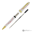 Cross Bailey Light Cherry Blossom Ballpoint Pen in Glossy White Resin with Gold PVD Ballpoint Pens