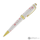 Cross Bailey Light Cherry Blossom Ballpoint Pen in Glossy White Resin with Gold PVD Ballpoint Pens