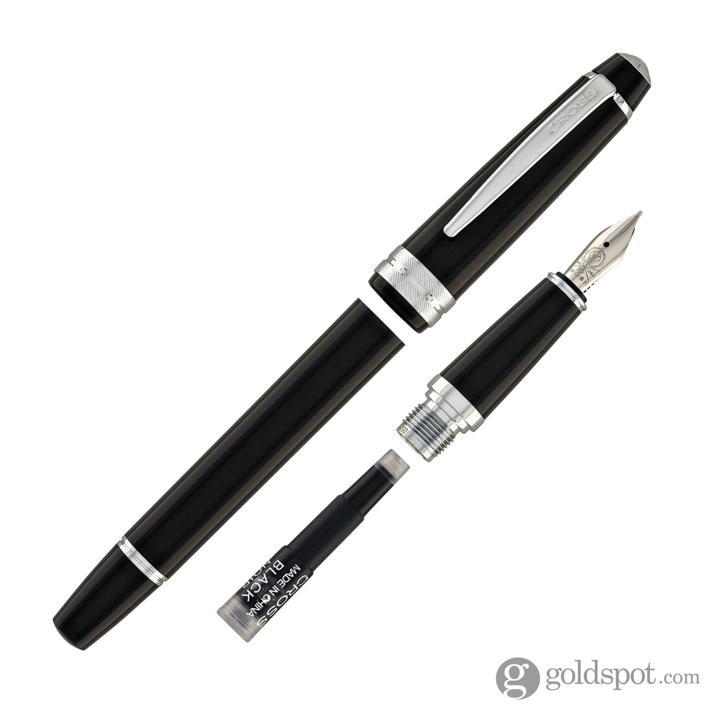 Cross Bailey Light Fountain Pen in Glossy Black Resin with Chrome Trim Fountain Pen