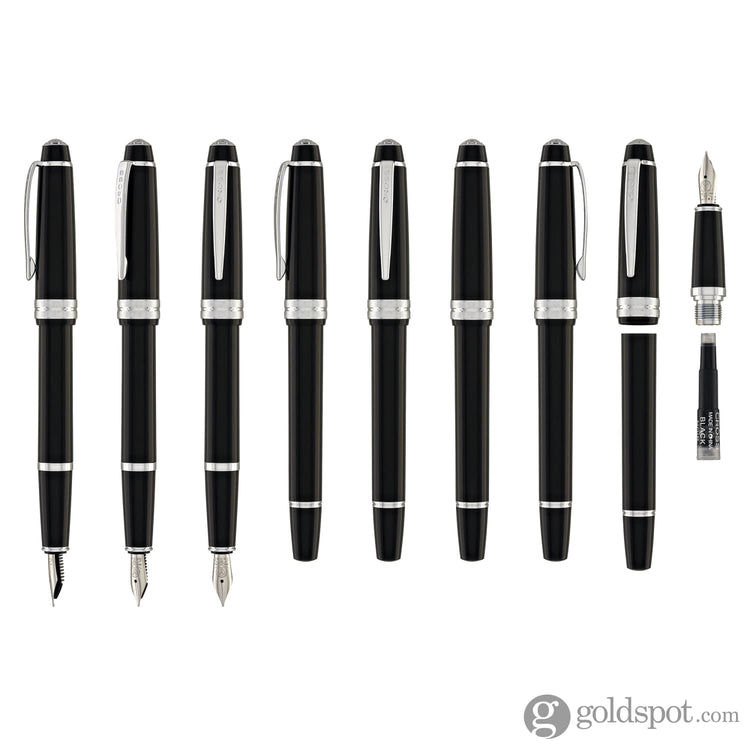 Cross Bailey Light Fountain Pen in Glossy Black Resin with Chrome Trim Fountain Pen