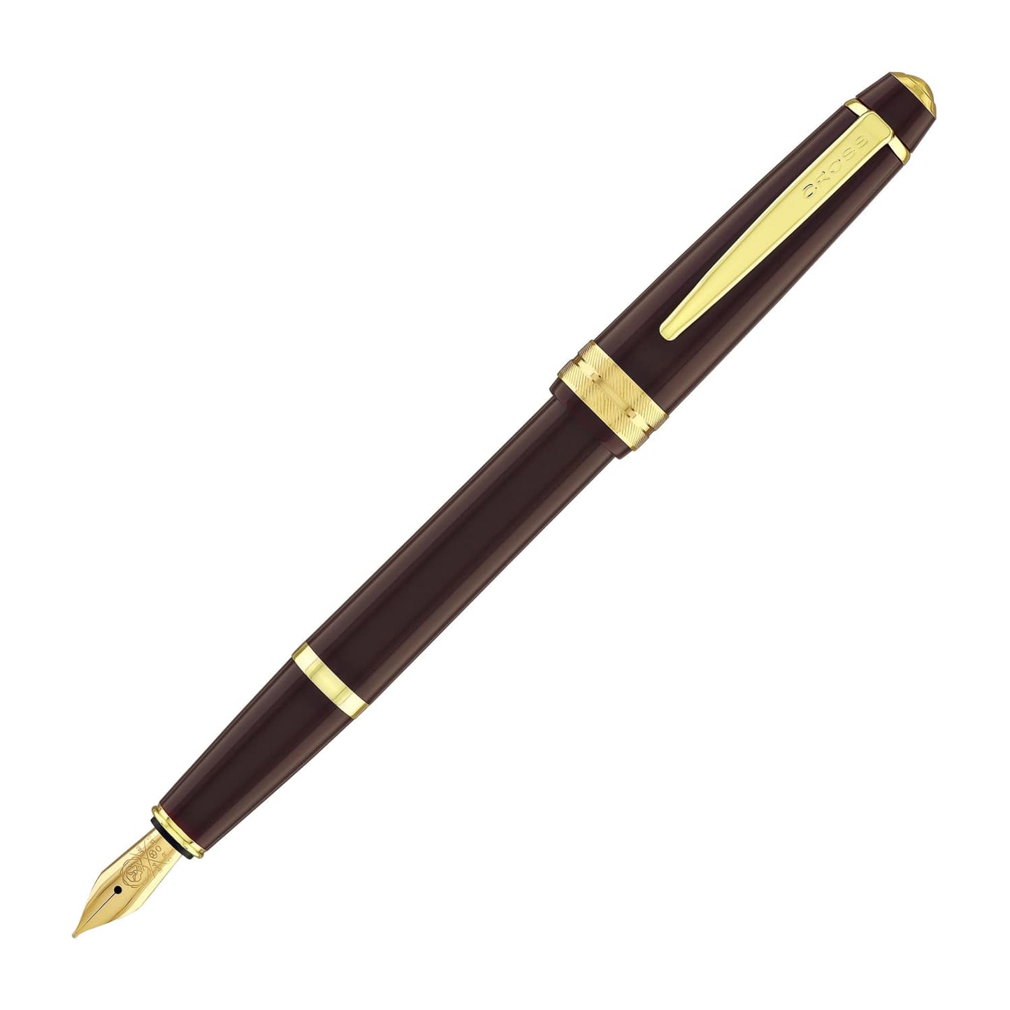 Cross Bailey Light Fountain Pen in Glossy Burgundy Resin with Gold Trim Fountain Pen