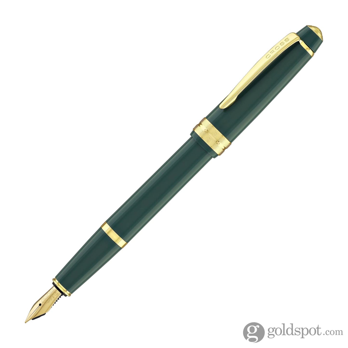Cross Bailey Light Fountain Pen in Glossy Green Resin with Gold Trim Fountain Pen