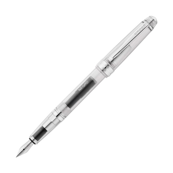 Cross Bailey Light Fountain Pen in Translucent Clear Resin with Chrome Trim - Extra Fine Point Fountain Pen