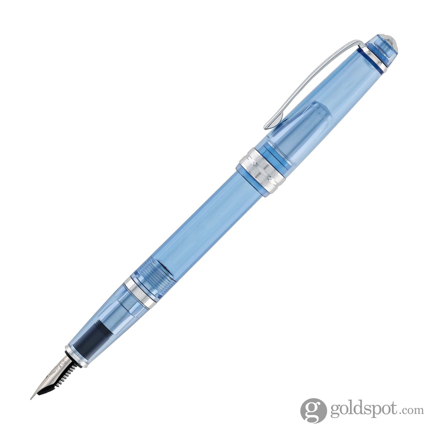 Cross Bailey Light Fountain Pen in Translucent Navy Blue Resin with Chrome Trim - Extra Fine Point Fountain Pen