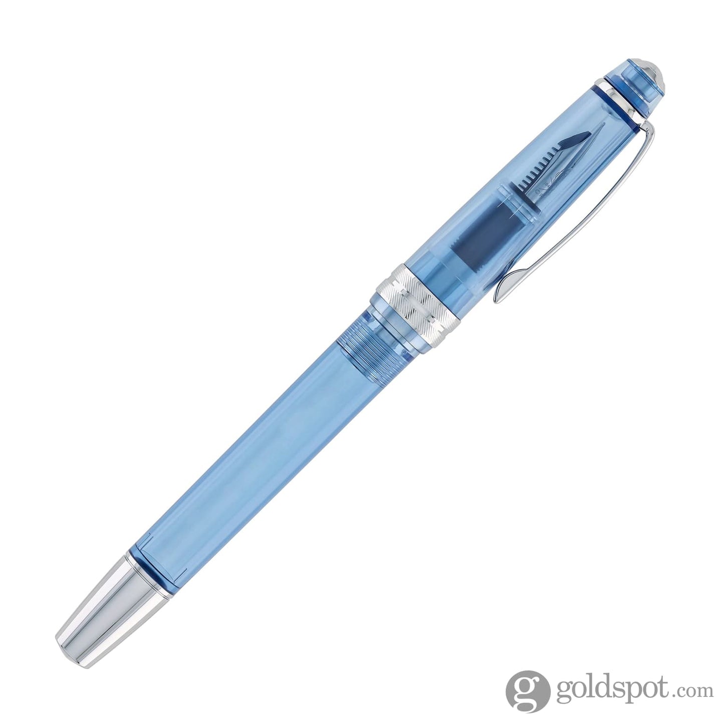 Cross Bailey Light Fountain Pen in Translucent Navy Blue Resin with Chrome Trim - Extra Fine Point Fountain Pen