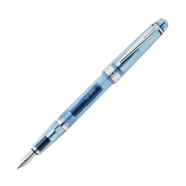 Cross Bailey Light Fountain Pen in Translucent Navy Blue Resin with Chrome Trim - Extra Fine Point Fountain Pen