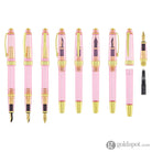 Cross Bailey Light Fountain Pen in Translucent Pink Resin with Gold Trim - Extra Fine Point Fountain Pen