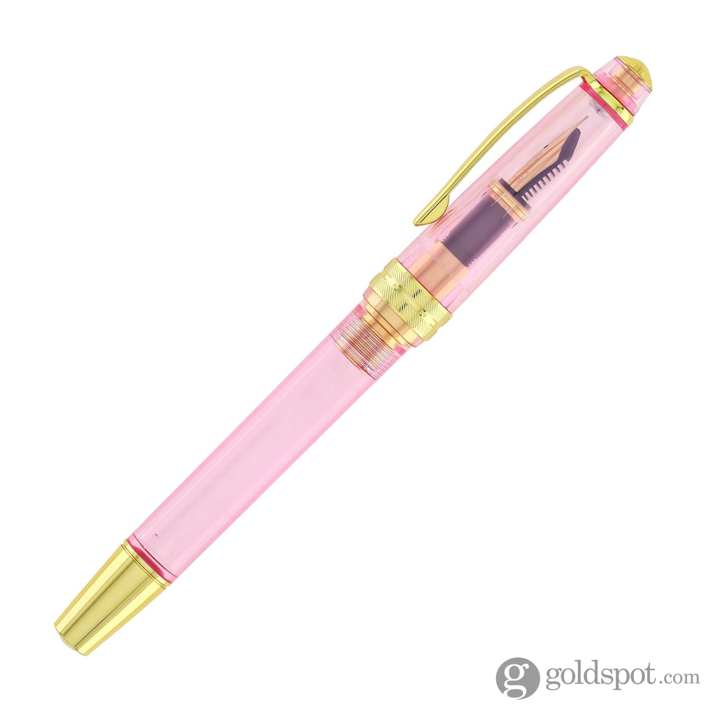 Cross Bailey Light Fountain Pen in Translucent Pink Resin with Gold Trim - Extra Fine Point Fountain Pen