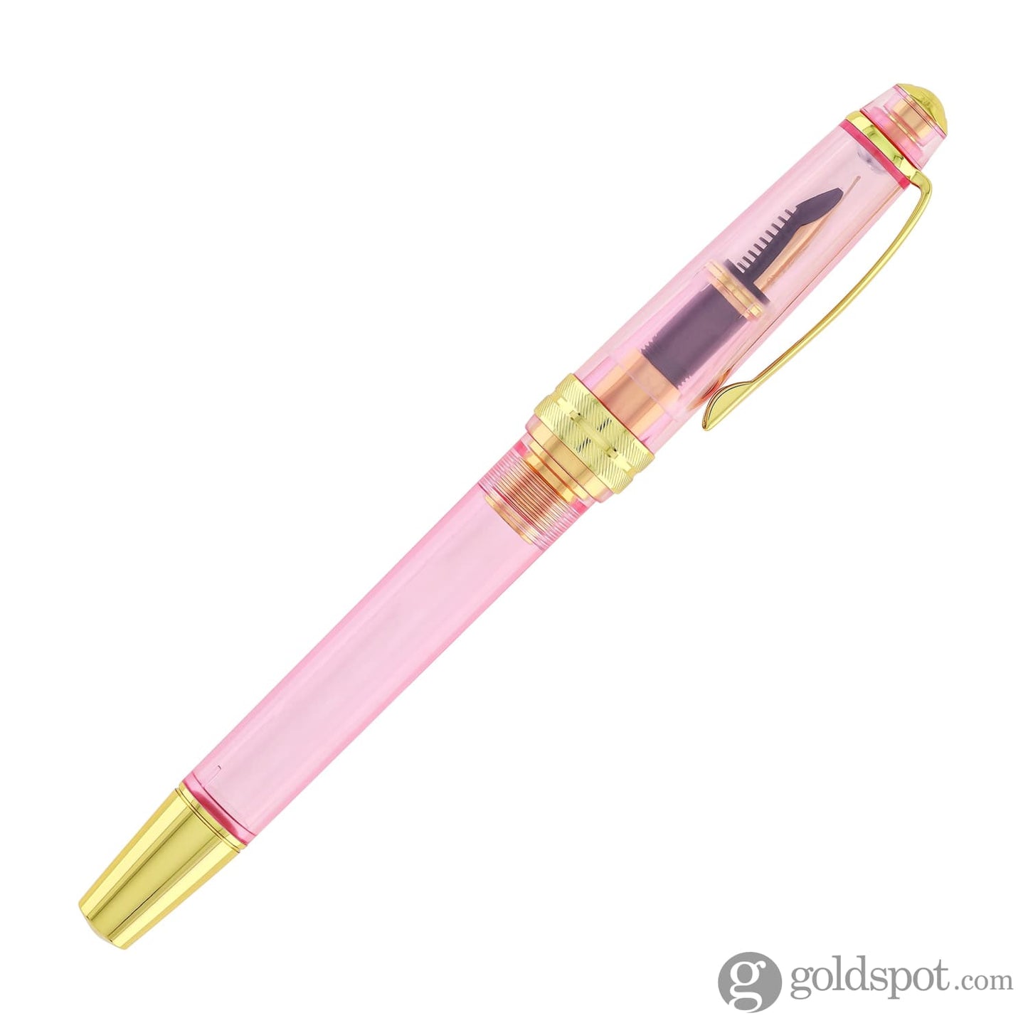 Cross Bailey Light Fountain Pen in Translucent Pink Resin with Gold Trim - Extra Fine Point Fountain Pen