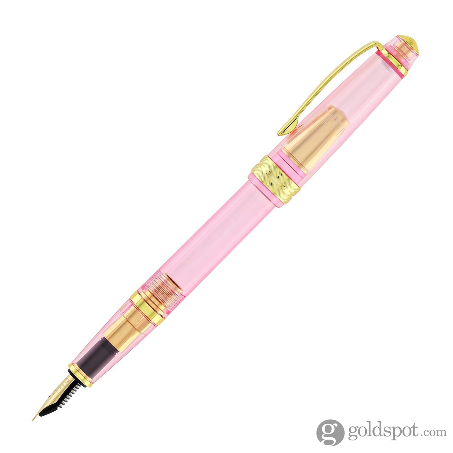 Cross Bailey Light Fountain Pen in Translucent Pink Resin with Gold Trim - Extra Fine Point Fountain Pen