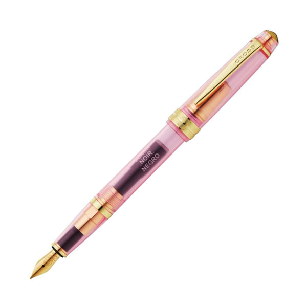 Cross Bailey Light Fountain Pen in Translucent Pink Resin with Gold Trim - Extra Fine Point Fountain Pen