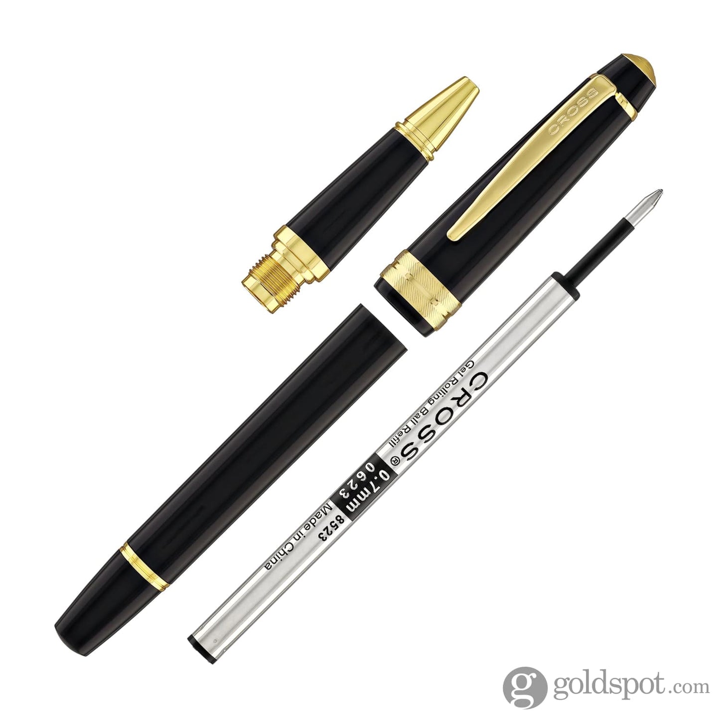 Cross Bailey Light Rollerball Pen in Glossy Black Resin with Gold Trim Rollerball Pen
