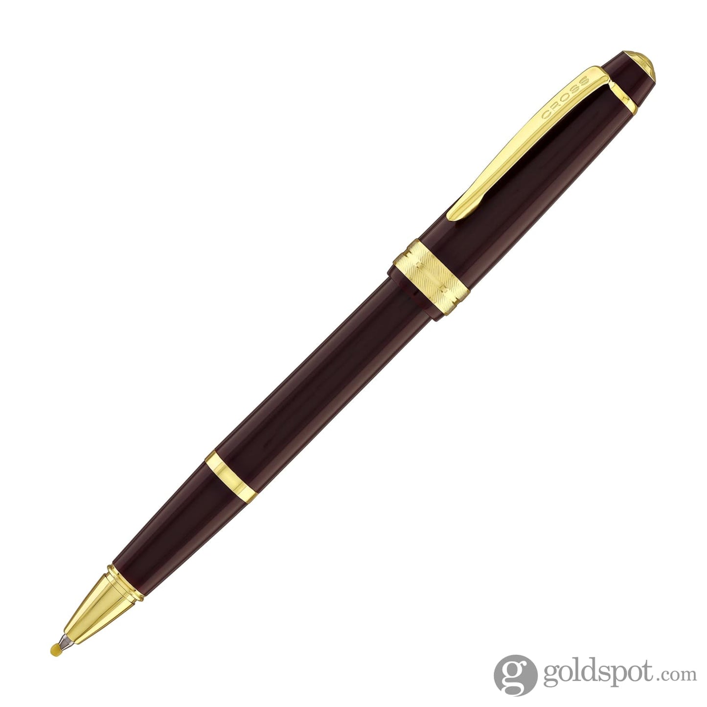 Cross Bailey Light Rollerball Pen in Glossy Burgundy Resin with Gold Trim Rollerball Pen