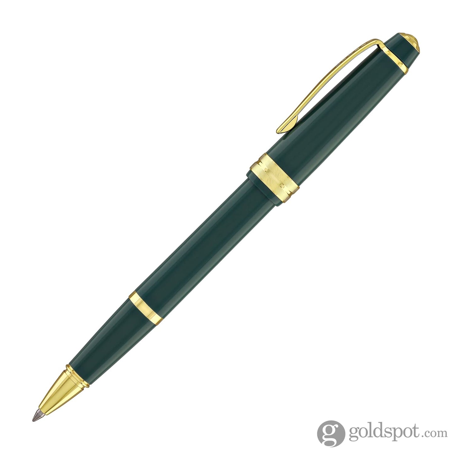 Cross Bailey Light Rollerball Pen in Glossy Green Resin with Gold Trim Rollerball Pen
