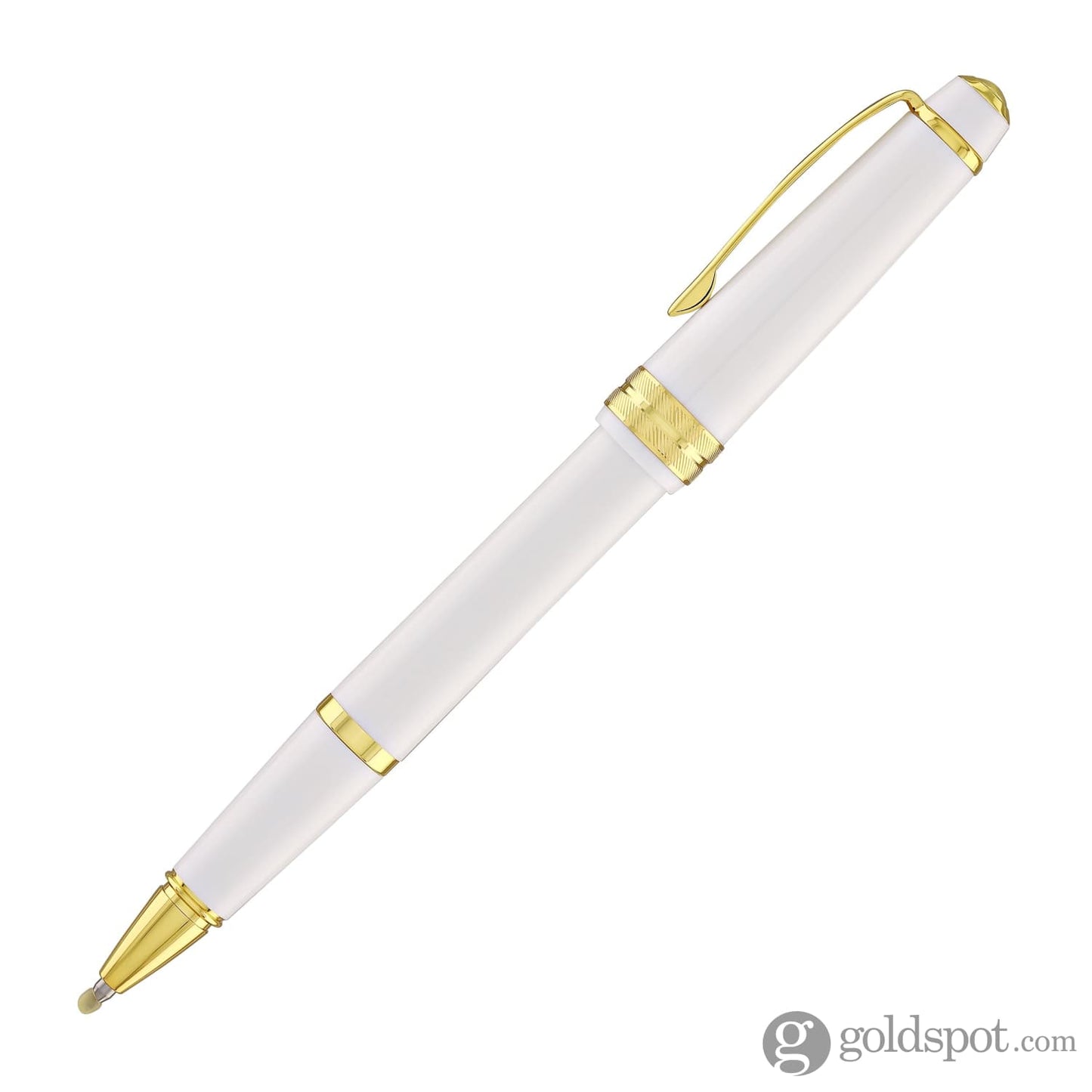 Cross Bailey Light Rollerball Pen in Glossy White Resin with Gold Trim Rollerball Pen
